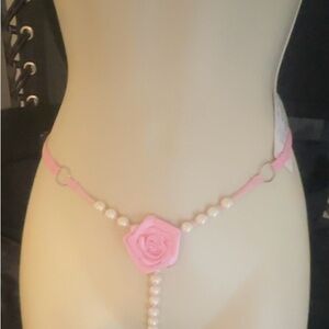 Pink Floral Pearl micro gstring thong
